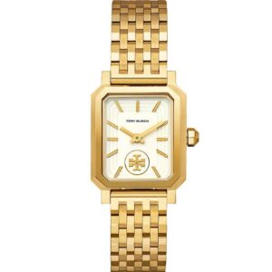 Montre Tory Burch dore rectangulaire pour femme