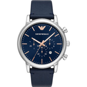 Montre Armani AR11451 bracelet en cuir bleu