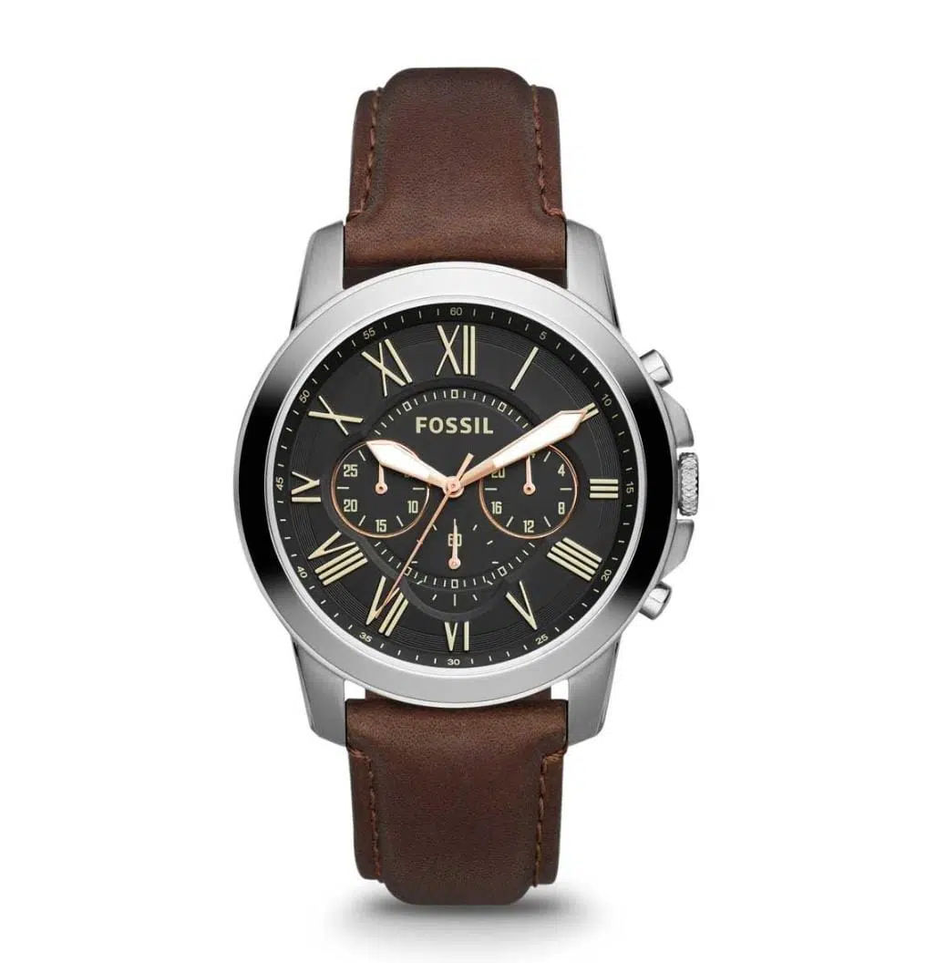 Montre Fossil FS4813 bracelet en cuir marron