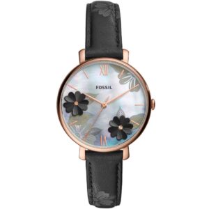 Montre Fossil ES4535 cadran fleuri bracelet en cuir