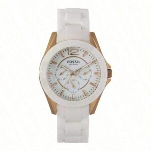 Montre CE1006 Fossil en ceramique blanc avec chronographe