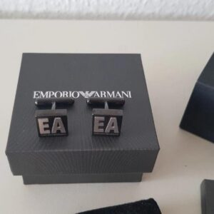 Bouton de manchette Emporio Armani avec logo EA