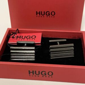 Bouton de manchette rectangulaire Hugo Boss noir mat