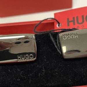 Bouton de manchette Hugo Boss noir mat