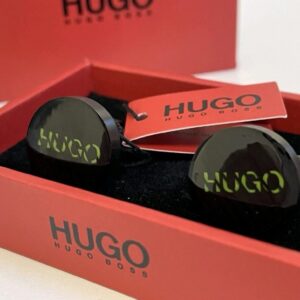 Bouton de manchette Hugo Boss noir-vert